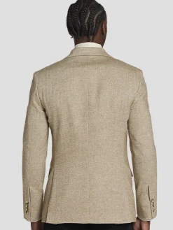 Sport Coats|Sport Coats-Pronto Uomo Modern Fit Herringbone Sport Coat Grey Bone