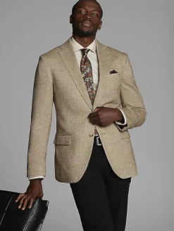 Sport Coats|Sport Coats-Pronto Uomo Modern Fit Herringbone Sport Coat Grey Bone