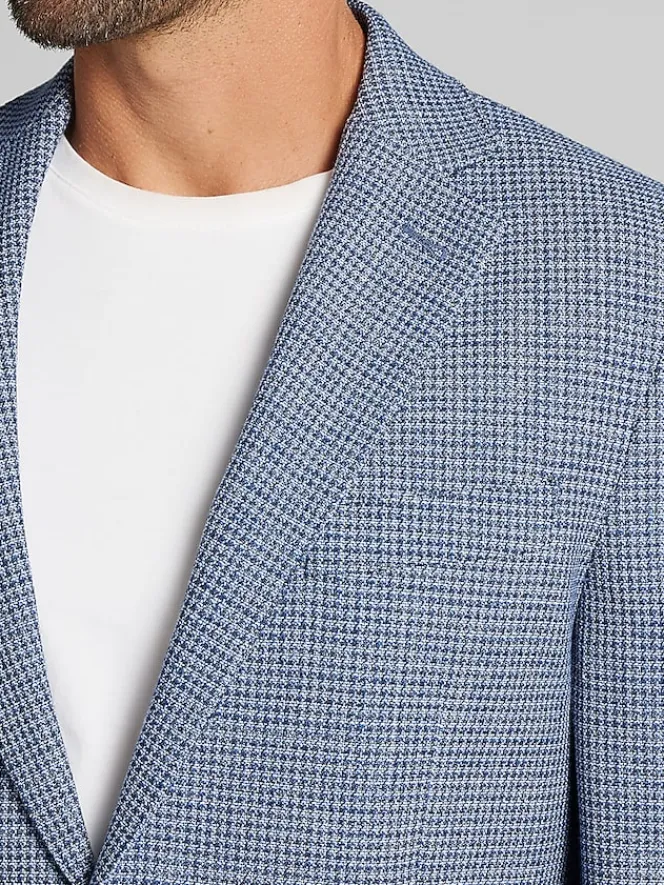 Sport Coats|Sport Coats-Joseph Abboud Modern Fit Houndstooth Sport Coat Blue Houndstooth Check