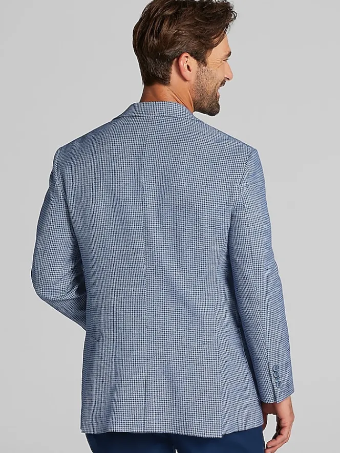Sport Coats|Sport Coats-Joseph Abboud Modern Fit Houndstooth Sport Coat Blue Houndstooth Check