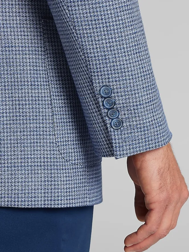 Sport Coats|Sport Coats-Joseph Abboud Modern Fit Houndstooth Sport Coat Blue Houndstooth Check