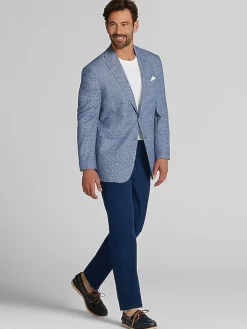Sport Coats|Sport Coats-Joseph Abboud Modern Fit Houndstooth Sport Coat Blue Houndstooth Check
