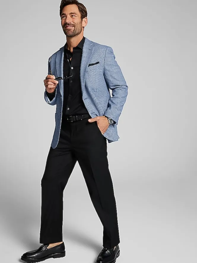 Sport Coats|Sport Coats-Joseph Abboud Modern Fit Houndstooth Sport Coat Blue Houndstooth Check