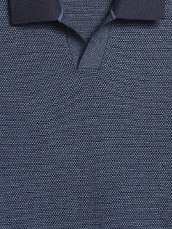 Casual Shirts|Polos-Joseph Abboud Modern Fit Jacquard Johnny Collar Polo Natural