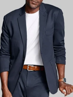 Sport Coats|Sport Coats-Johnston &Amp; Murphy Modern Fit Knit Blazer Navy