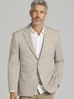 Big & Tall Sport Coats|Casual Shop-Joseph Abboud Modern Fit Knit Sport Coat Tan Tic