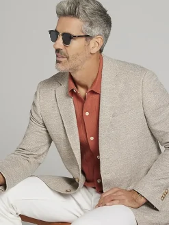 Big & Tall Sport Coats|Casual Shop-Joseph Abboud Modern Fit Knit Sport Coat Tan Tic