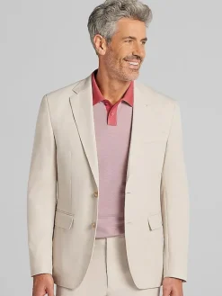 3-piece Suits|Suit Separates-JOE Joseph Abboud Modern Fit Knit Suit Jacket Tan Stripe