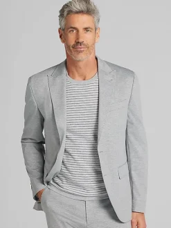 3-piece Suits|Suit Separates-JOE Joseph Abboud Modern Fit Knit Suit Jacket Grey Birdseye