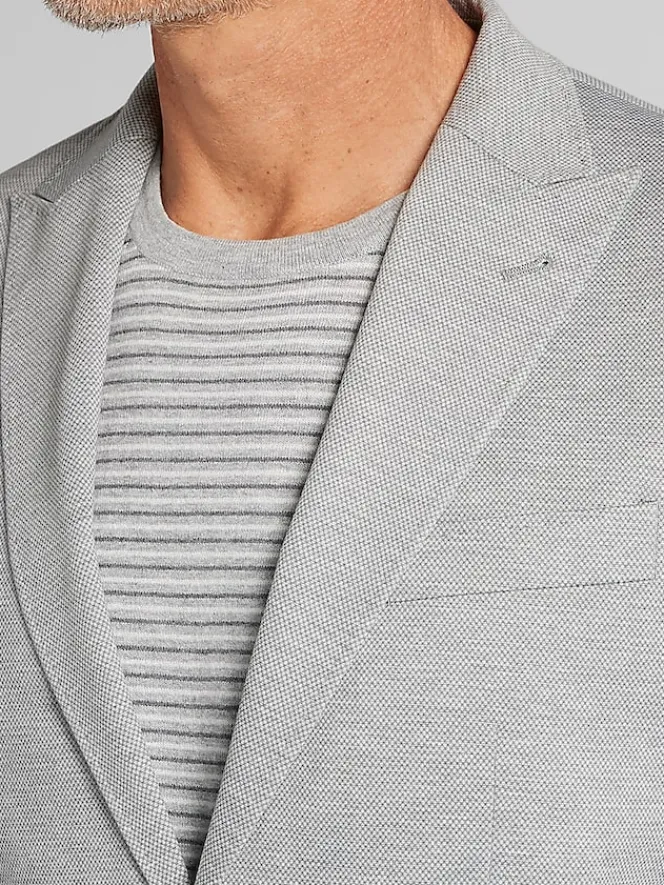 3-piece Suits|Suit Separates-JOE Joseph Abboud Modern Fit Knit Suit Jacket Grey Birdseye