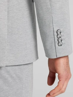 3-piece Suits|Suit Separates-JOE Joseph Abboud Modern Fit Knit Suit Jacket Grey Birdseye