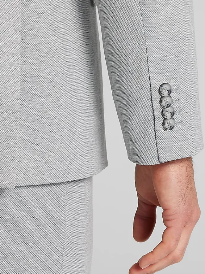 3-piece Suits|Suit Separates-JOE Joseph Abboud Modern Fit Knit Suit Jacket Grey Birdseye