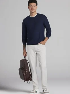 Sweaters|Casual Shop-Joseph Abboud Modern Fit Lightweight Crewneck Sweater Aqua