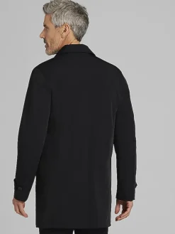 Outerwear-Joseph Abboud Modern Fit Lightweight Stretch Raincoat Black