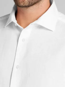 Button Up Shirts|Casual Shirts-Joseph Abboud Modern Fit Linen Blend Button Up Shirt Light Blue