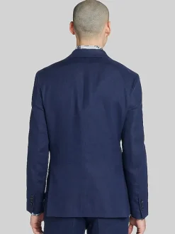 3-piece Suits|Suit Separates-Tommy Hilfiger Modern Fit Linen Suit Jacket Navy Solid