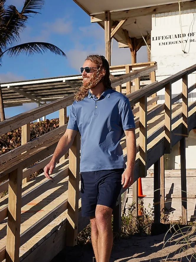 Casual Shop|Casual Shirts-Joseph Abboud Modern Fit Luxe Cotton Polo Black