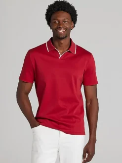 Polos|Casual Shirts-Joseph Abboud Modern Fit Luxe Mini Stripe Johnny Polo Lt Green