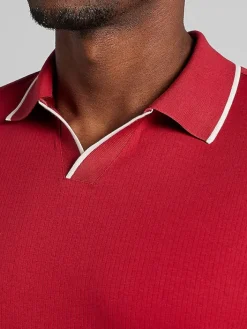 Polos|Casual Shirts-Joseph Abboud Modern Fit Luxe Mini Stripe Johnny Polo Lt Green