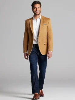 Casual Shop|Big & Tall Sport Coats-Nautica Modern Fit Microsuede Sport Coat Blue