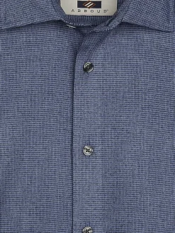 Button Up Shirts|Long Sleeve Button Up Shirts-Joseph Abboud Modern Fit Mini Check Button Up Shirt Navy