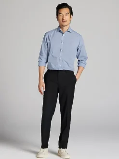 Dress Shirts-Wilke-Rodriguez Modern Fit Mini Check Dress Shirt Blue