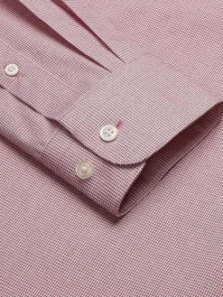 Big & Tall Dress Shirts|Patterned Dress Shirts-Wilke-Rodriguez Modern Fit Mini Check Dress Shirt Red