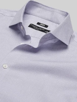 Patterned Dress Shirts|Dress Shirts-Pronto Uomo Modern Fit Mini Dobby Dress Shirt Purple