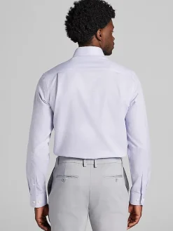 Patterned Dress Shirts|Dress Shirts-Pronto Uomo Modern Fit Mini Dobby Dress Shirt Purple