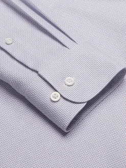 Patterned Dress Shirts|Dress Shirts-Pronto Uomo Modern Fit Mini Dobby Dress Shirt Purple