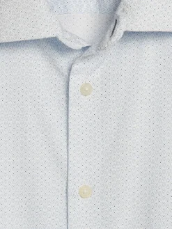 Button Up Shirts|Long Sleeve Button Up Shirts-Joseph Abboud Modern Fit Mini Dot Button Up Shirt Light Blue