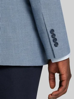 Sport Coats|Sport Coats-Pronto Uomo Modern Fit Mini Houndstooth Sport Coat Blue Mini Houndstooth