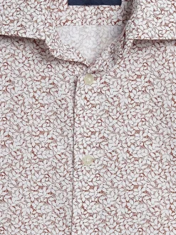 Button Up Shirts-Joseph Abboud Modern Fit Mini Leaf Camp Shirt Sequoia