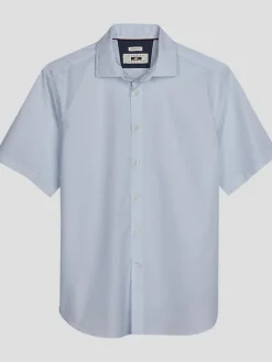 Button Up Shirts-Joseph Abboud Modern Fit Mosaic Dot Button Up Shirt Light Blue