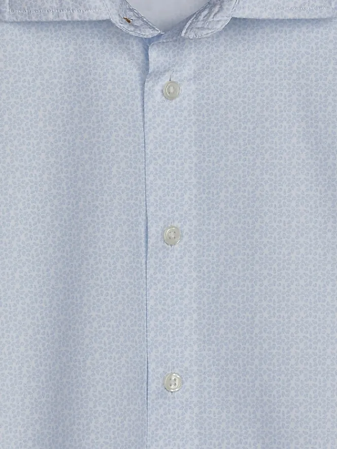 Button Up Shirts-Joseph Abboud Modern Fit Mosaic Dot Button Up Shirt Light Blue