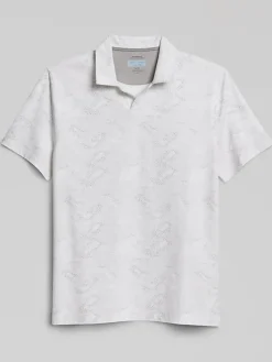 Casual Shirts|Polos-Joseph Abboud Modern Fit Mosaic Print Polo Blue