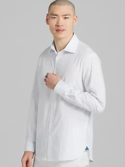 Button Up Shirts|Casual Shirts-Joseph Abboud Modern Fit Multistripe Button Up Shirt Light Blue