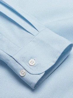 Patterned Dress Shirts|Designer Dress Shirts-Joseph Abboud Modern Fit Performance Mini Grid Dress Shirt Teal