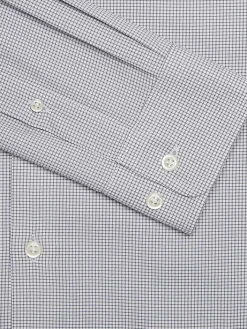Patterned Dress Shirts|Designer Dress Shirts-Joseph Abboud Modern Fit Performance Micro Grid Dress Shirt Grey