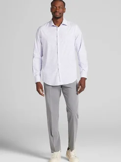 Patterned Dress Shirts|Designer Dress Shirts-Joseph Abboud Modern Fit Performance Plaid Dress Shirt Purple