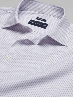 Dress Shirts|Patterned Dress Shirts-Joseph Abboud Modern Fit Performance Stripe Dress Shirt Purple