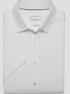 Casual Shirts|Button Up Shirts-Awearness Kenneth Cole Modern Fit Performance 4-Way Stretch Sport Shirt Black