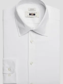 Solid Dress Shirts|Designer Dress Shirts-Joseph Abboud Modern Fit Performance 4-Way Stretch Dress Shirt White Solid