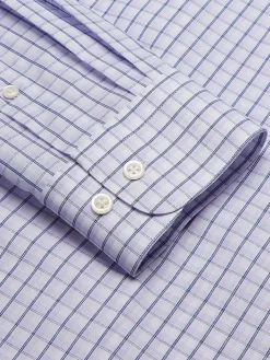 Big & Tall Dress Shirts|Patterned Dress Shirts-Wilke-Rodriguez Modern Fit Plaid Dress Shirt Purple