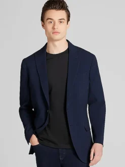 Sport Coats|Sport Coats-Awearness Kenneth Cole Modern Fit Plaid Seersucker Sport Coat Black/White Plaid Seersucker