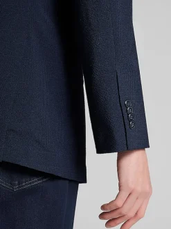 Sport Coats|Sport Coats-Awearness Kenneth Cole Modern Fit Plaid Seersucker Sport Coat Black/White Plaid Seersucker