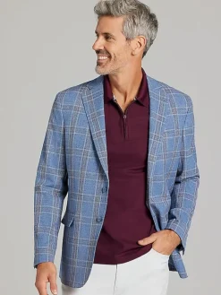Sport Coats|Sport Coats-JOE Joseph Abboud Modern Fit Plaid Sport Coat Blue Plaid