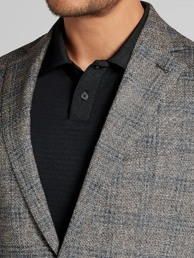 Sport Coats|Sport Coats-Joseph Abboud Modern Fit Plaid Sport Coat Brown Plaid