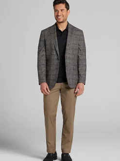 Sport Coats|Sport Coats-Joseph Abboud Modern Fit Plaid Sport Coat Brown Plaid