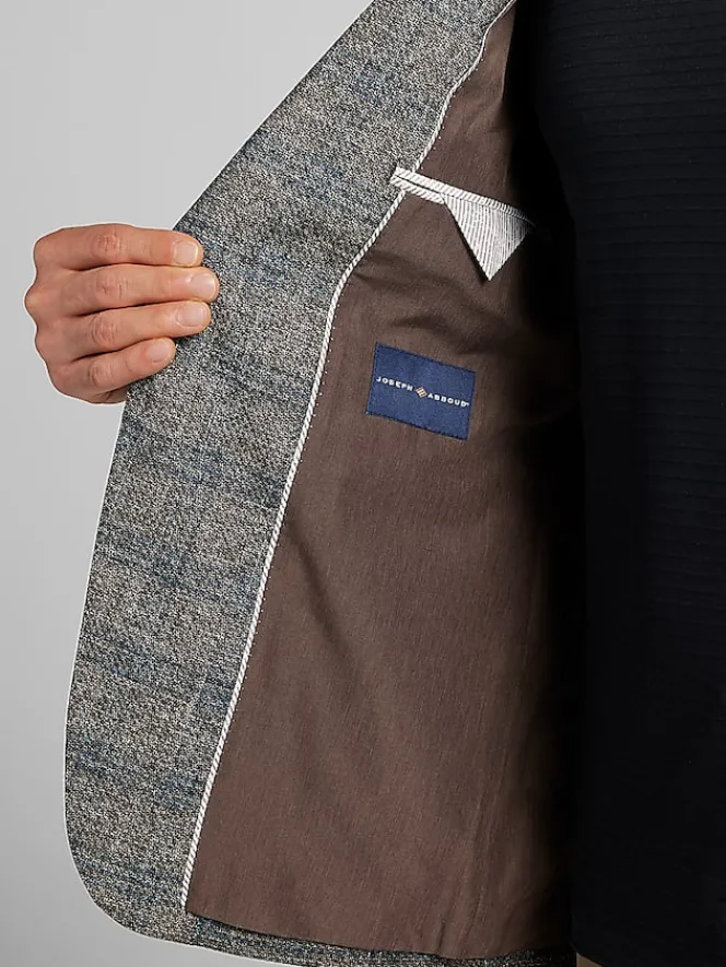Sport Coats|Sport Coats-Joseph Abboud Modern Fit Plaid Sport Coat Brown Plaid